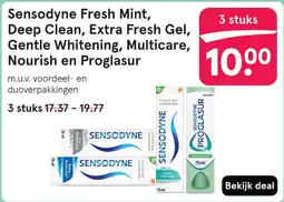 Etos Sensodyne Fresh Mint, Deep Clean, Extra Fresh Gel, Gentle Whitening, Multicare, Nourish en Proglasur aanbieding