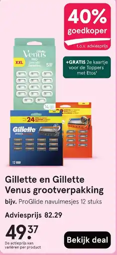 Etos Gillette en Gillette Venus grootverpakking aanbieding