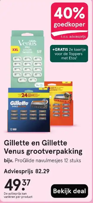 Etos Gillette en Gillette Venus grootverpakking aanbieding