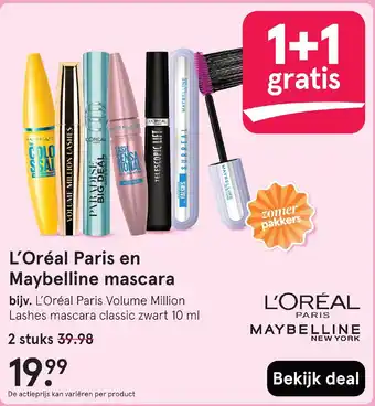 Etos L'Oréal Paris en Maybelline mascara aanbieding