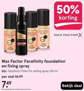 Etos Max Factor Facefinity foundation en fixing spray aanbieding