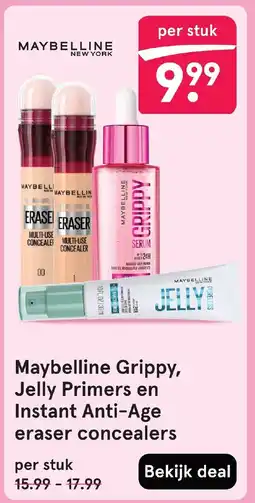 Etos Maybelline Grippy, Jelly Primers en Instant Anti Age aanbieding