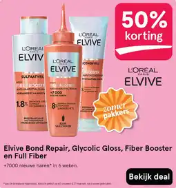 Etos Elvive Bond Repair, Glycolic Gloss, Fiber Booster en Full Fiber aanbieding