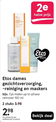 Etos Etos dames gezichtsverzorging, reiniging en maskers aanbieding