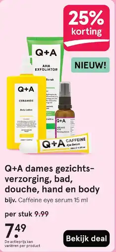 Etos Q+A dames gezichts- verzorging, bad, douche, hand en body aanbieding