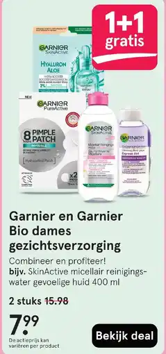 Etos Garnier en Garnier Bio dames gezichtsverzorging aanbieding