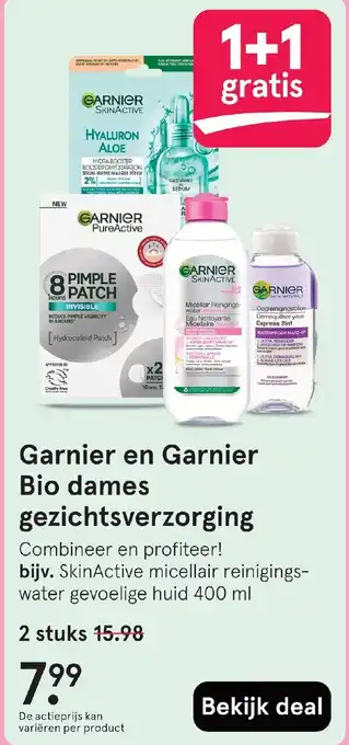 Etos Garnier en Garnier Bio dames gezichtsverzorging aanbieding