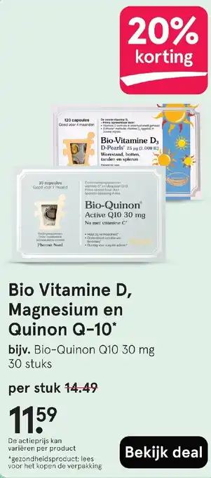 Etos Bio Vitamine D, Magnesium en Quinon Q10 aanbieding
