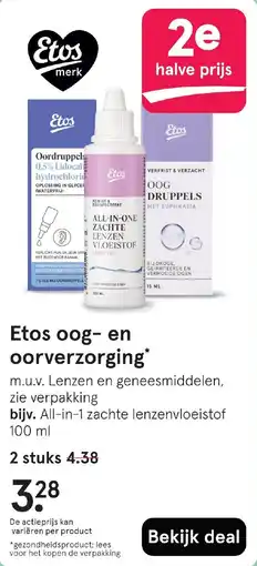 Etos Etos oog en oorverzorging aanbieding
