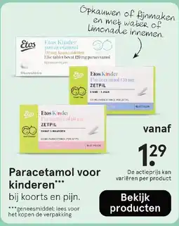Etos Paracetamol voor kinderen aanbieding