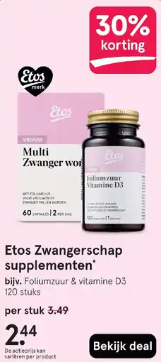 Etos Etos Zwangerschap supplementen aanbieding