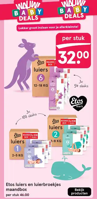 Etos Etos luiers en luierbroekjes maandbox aanbieding
