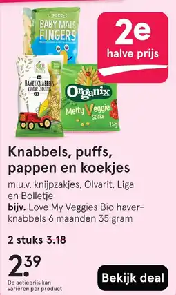 Etos Knabbels, puffs, pappen en koekjes aanbieding