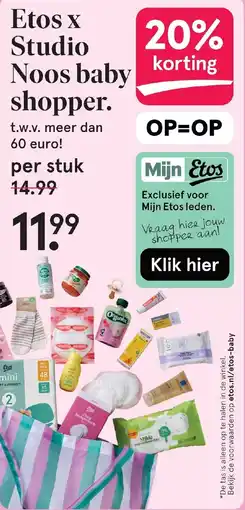 Etos Etos x Studio Noos baby shopper aanbieding