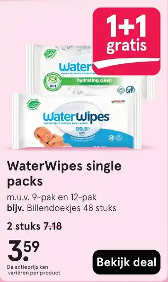 Etos WaterWipes single packs aanbieding