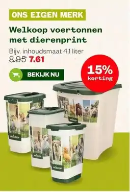 Welkoop Welkoop voertonnen met dierenprint aanbieding