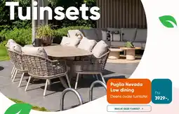 Van der Garde tuinmeubelen Puglia Nevada Low dining aanbieding