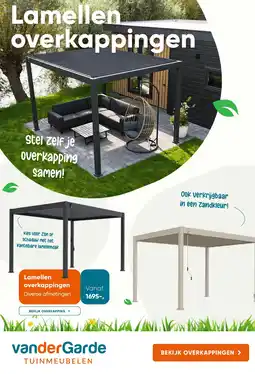Van der Garde tuinmeubelen Lamellen overkappingen aanbieding
