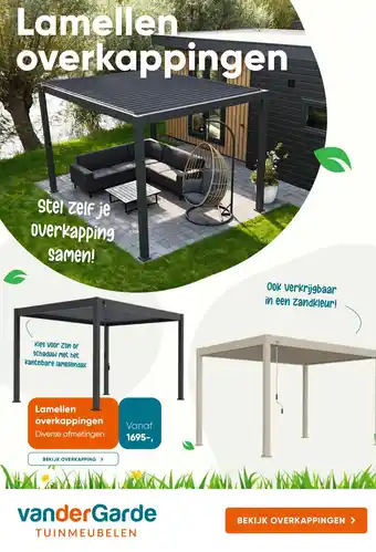 Van der Garde tuinmeubelen Lamellen overkappingen aanbieding