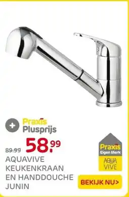 Praxis AQUAVIVE KEUKENKRAAN EN HANDDOUCHE JUNIN aanbieding