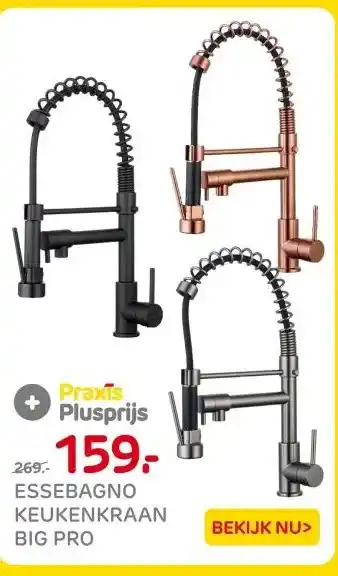 Praxis ESSEBAGNO KEUKENKRAAN BIG PRO aanbieding