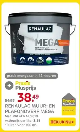 Praxis RENAULAC MUUR- EN PLAFONDVERF MÉGA aanbieding