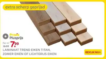 Praxis LAMINAAT TREND EIKEN TITAN, ZOMER EIKEN OF LICHTGRIJS EIKEN aanbieding