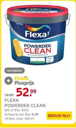 Praxis FLEXA POWERDEK CLEAN Wit of RAL 9010. aanbieding