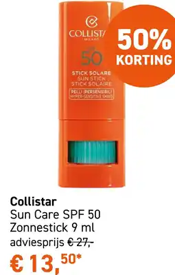 Mooi parfumerie Collistar Sun Care SPF 50 Zonnestick 9 ml aanbieding