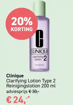 Mooi parfumerie Clinique Clarifying Lotion Type 2 Reinigingslotion 200 ml aanbieding