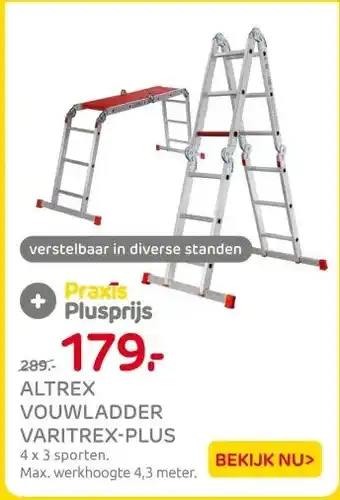 Praxis ALTREX VOUWLADDER VARITREX-PLUS aanbieding