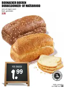 MCD Supermarkt BOONACKER BOEREN DUBBELDONKER- OF MAÏSBROOD aanbieding