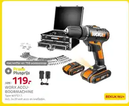 Praxis WORX ACCU- BOORMACHINE aanbieding