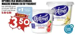 MCD Supermarkt OPTIMEL VLA VANILLESMAAK, MAGERE KWARK EN/OF YOGHURT aanbieding