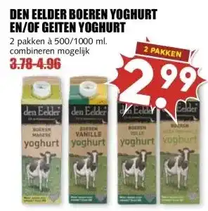 MCD Supermarkt DEN EELDER BOEREN YOGHURT EN/OF GEITEN YOGHURT aanbieding