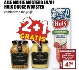MCD Supermarkt ALLE MAILLE MOSTERD EN/OF HULS DROGE WORSTEN aanbieding