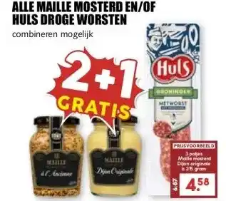 MCD Supermarkt ALLE MAILLE MOSTERD EN/OF HULS DROGE WORSTEN aanbieding