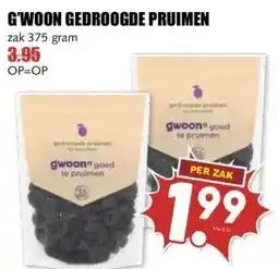 MCD Supermarkt G'WOON GEDROOGDE PRUIMEN aanbieding