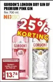 MCD Supermarkt GORDON'S LONDON DRY GIN OF PREMIUM PINK GIN aanbieding