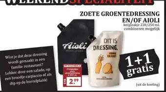 MCD Supermarkt ZOETE GROENTEDRESSING EN/OF AIOLI aanbieding