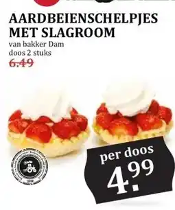 MCD Supermarkt AARDBEIENSCHELPJES MET SLAGROOM aanbieding