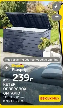 Praxis KETER OPBERGBOX ONTARIO aanbieding
