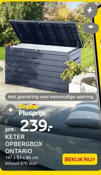 Praxis KETER OPBERGBOX ONTARIO aanbieding