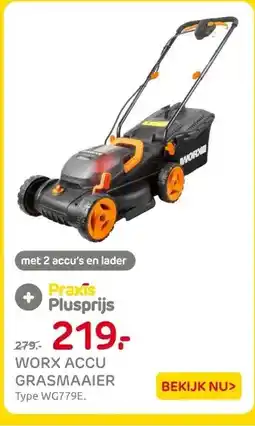 Praxis WORX ACCU GRASMAAIER aanbieding