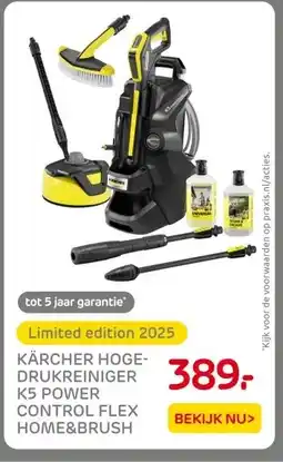 Praxis KÄRCHER HOGE- DRUKREINIGER K5 POWER CONTROL FLEX HOME&BRUSH aanbieding