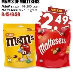 MCD Supermarkt M&M'S OF MALTESERS aanbieding