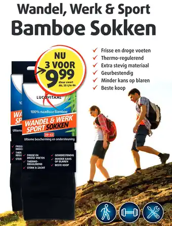 Lucovitaal Wandel, Werk & Sport Bamboe Sokken aanbieding