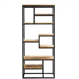 Leen Bakker Wandmeubel Kyan - zwart/naturel - 180x80x40 cm aanbieding