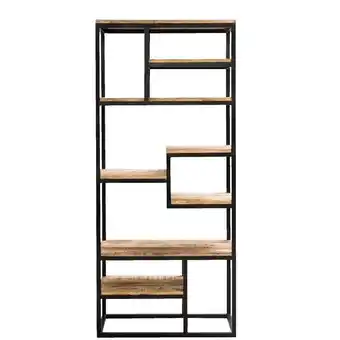 Leen Bakker Wandmeubel Kyan - zwart/naturel - 180x80x40 cm aanbieding