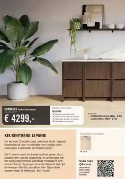 Keukendepot CHANDLER Donker Eiken Japandi aanbieding